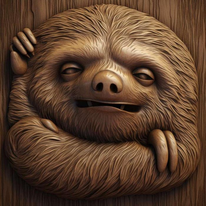 Nature and animals (Sloth 4, NATURE_1716) 3D models for cnc